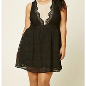 NWTs forever21+ black crochet lace dress
